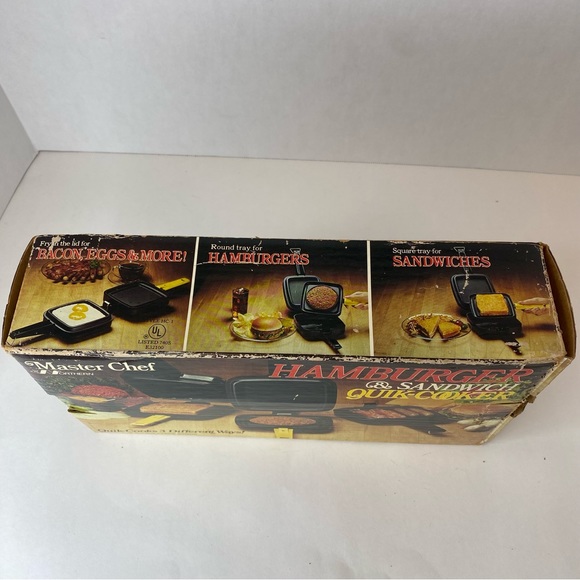 NIB Vintage Master Chef Vintage Sandwich and Hamburger Quick Cooker in Box - Picture 3 of 11
